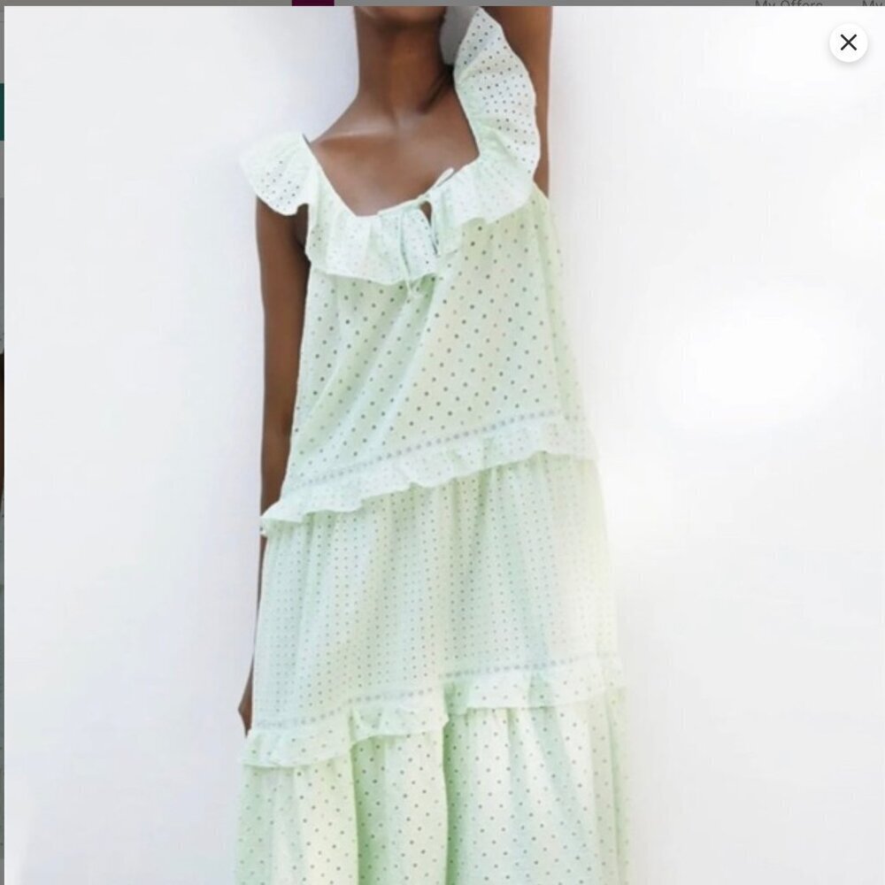 Zara Embroidered Lace Midi Dress Size S NEW WITH TAG!